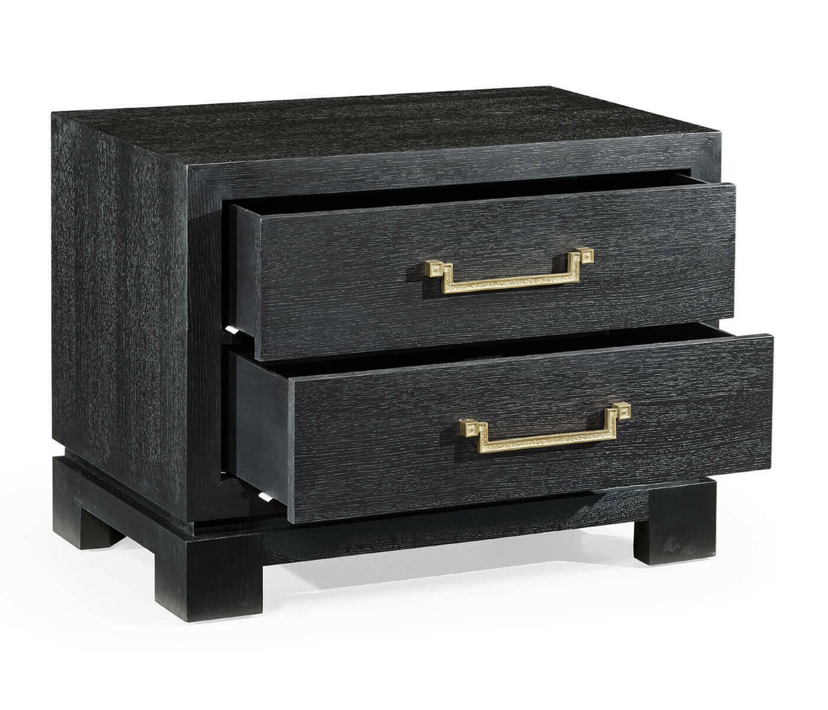Jonathan Charles Ebonised Oak Bedside Cabinet.
