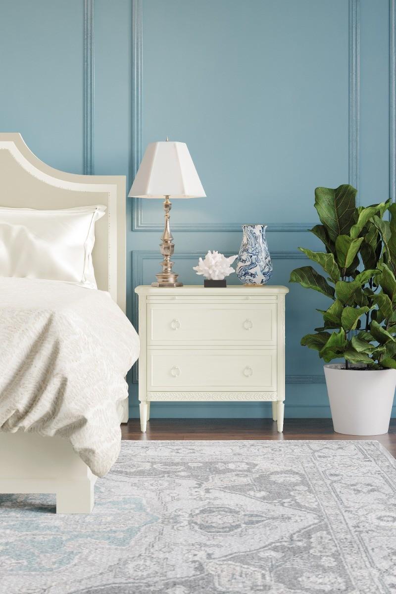 Jonathan Charles Floral Motif Bedside Table with Drawers.