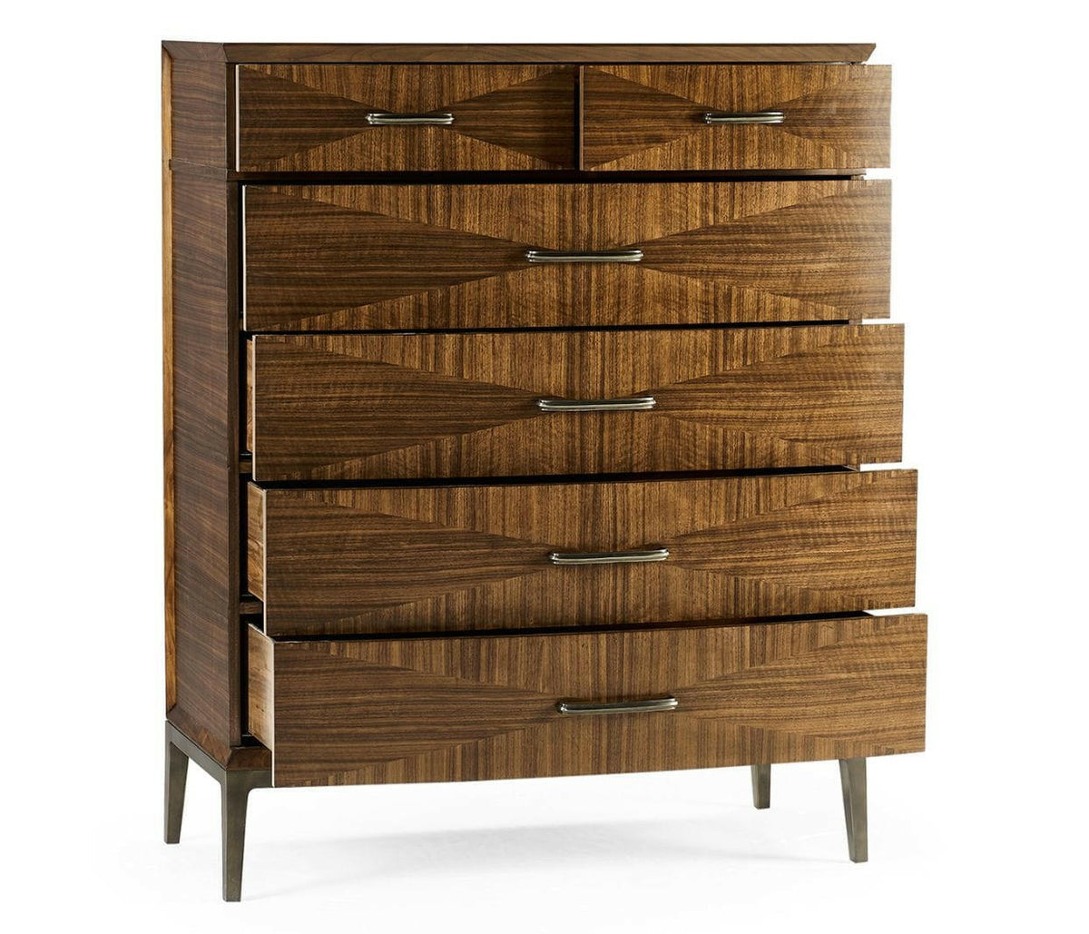 Jonathan Charles Garonne Walnut Tall Chest of Drawers.