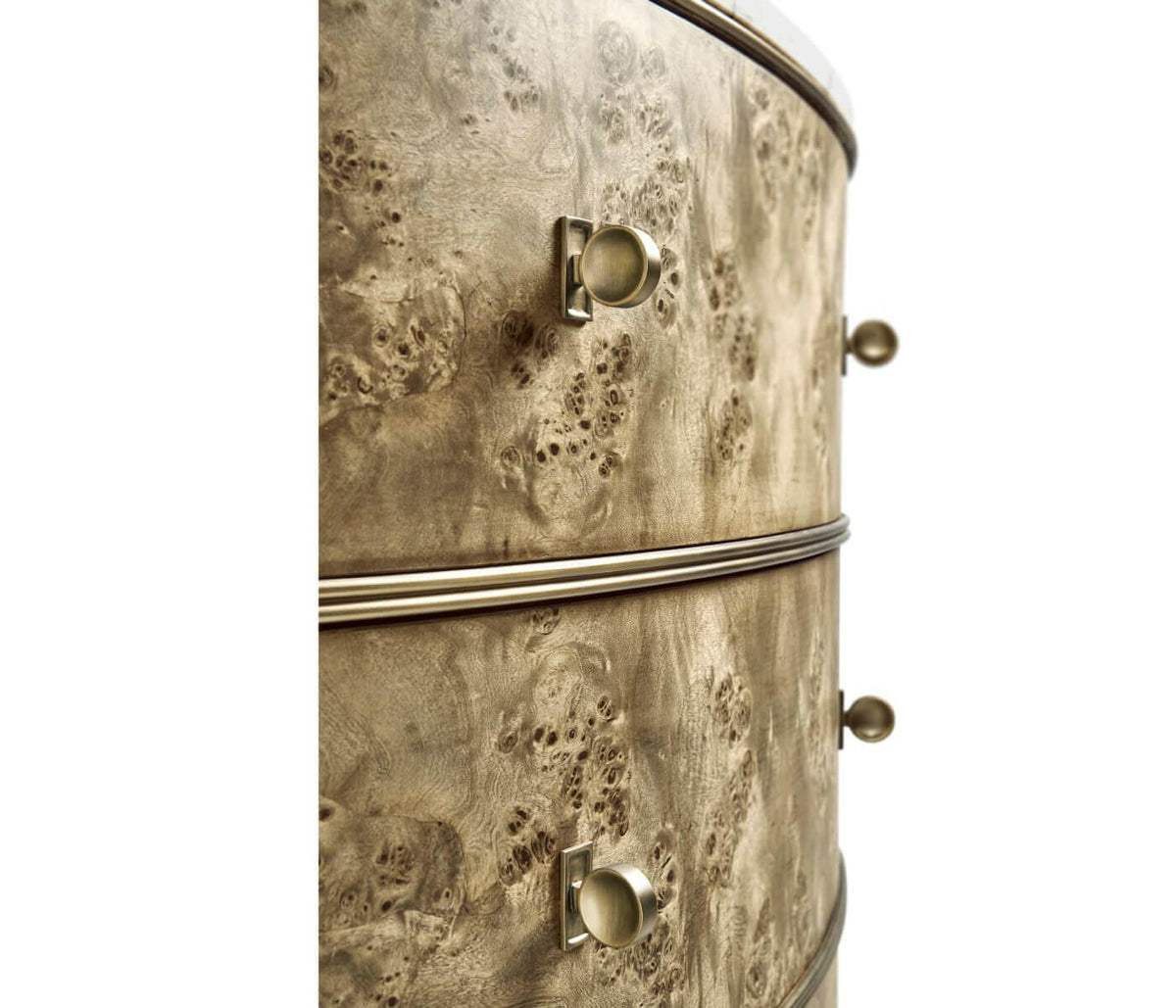 Jonathan Charles Golden Amber Demilune Chest of Drawers - Calacatta.