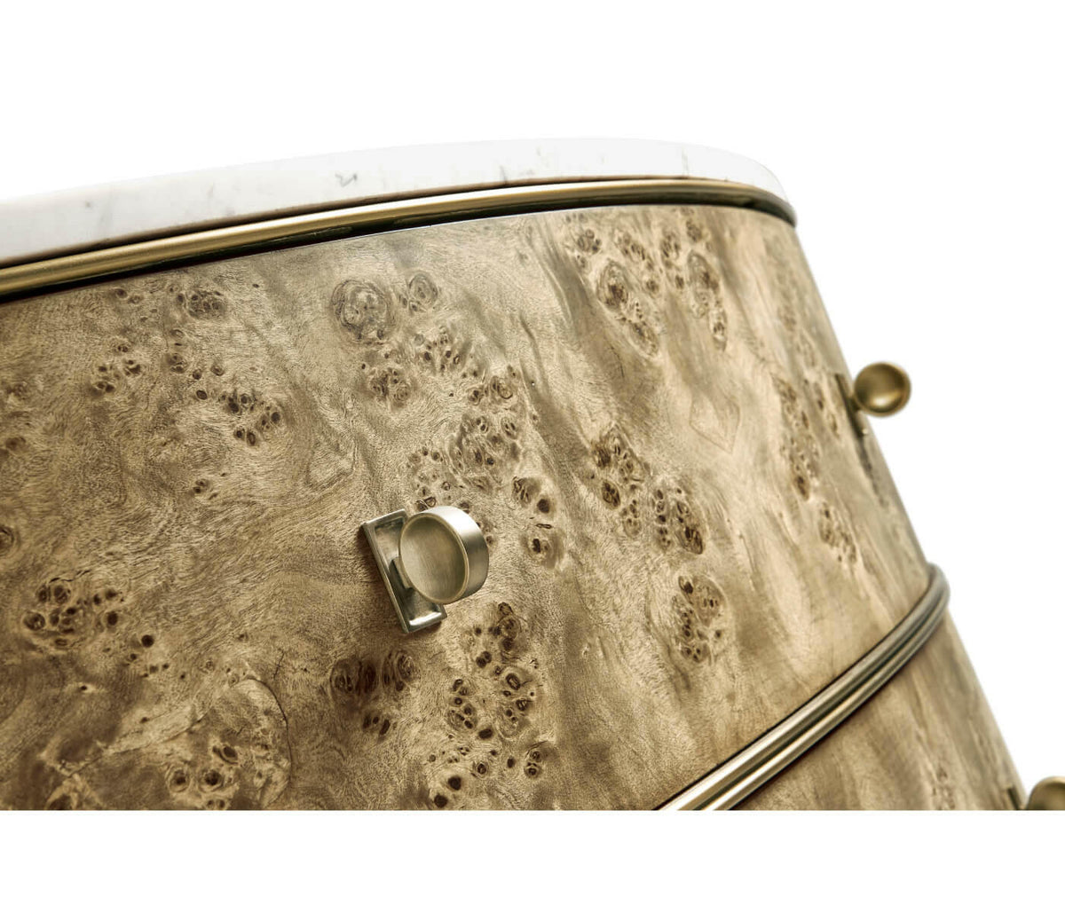 Jonathan Charles Golden Amber Demilune Chest of Drawers - Calacatta.