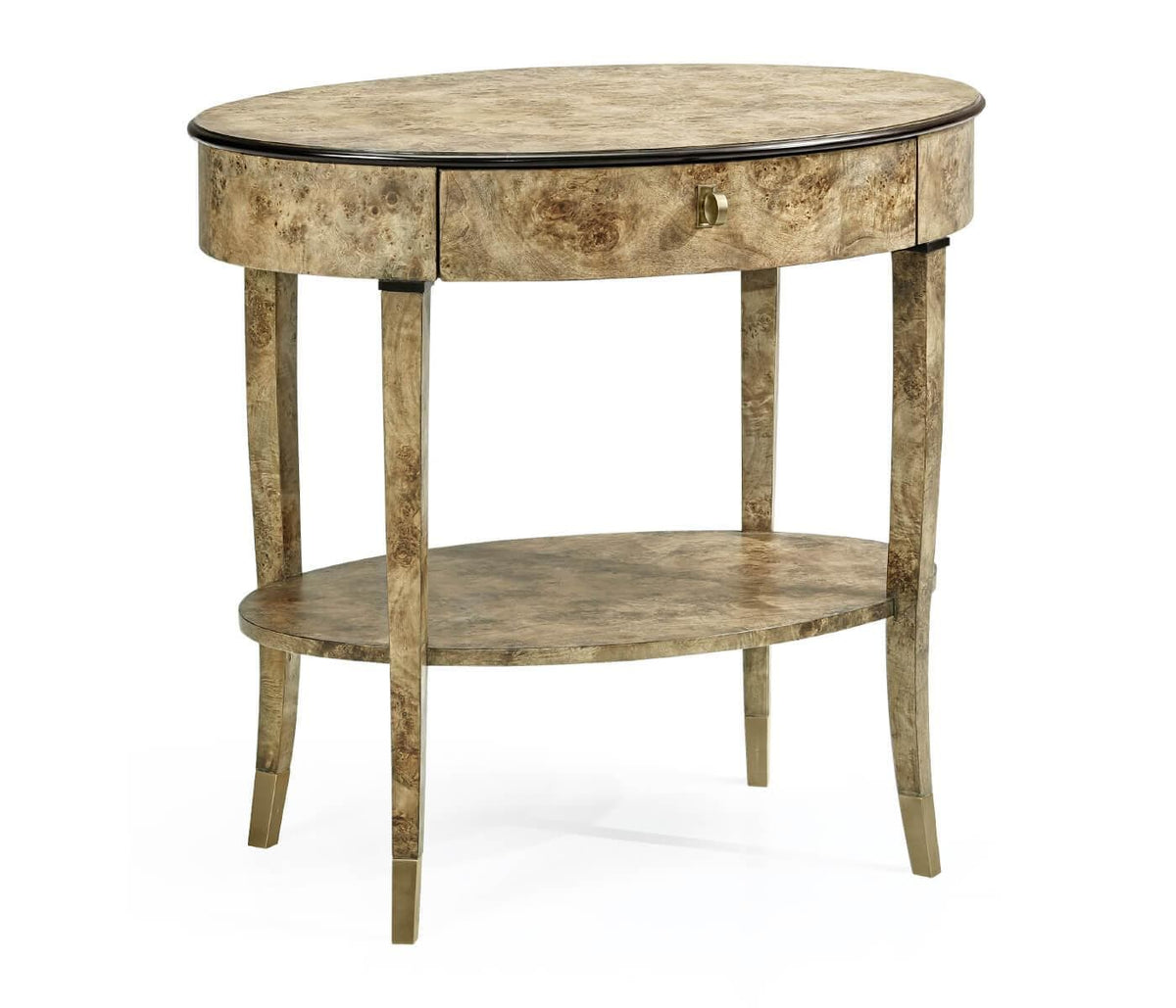 Jonathan Charles Golden Amber Oval Bedside Table.