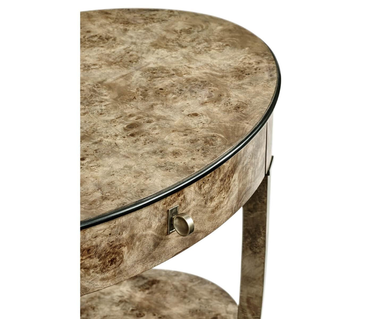 Jonathan Charles Golden Amber Oval Bedside Table.