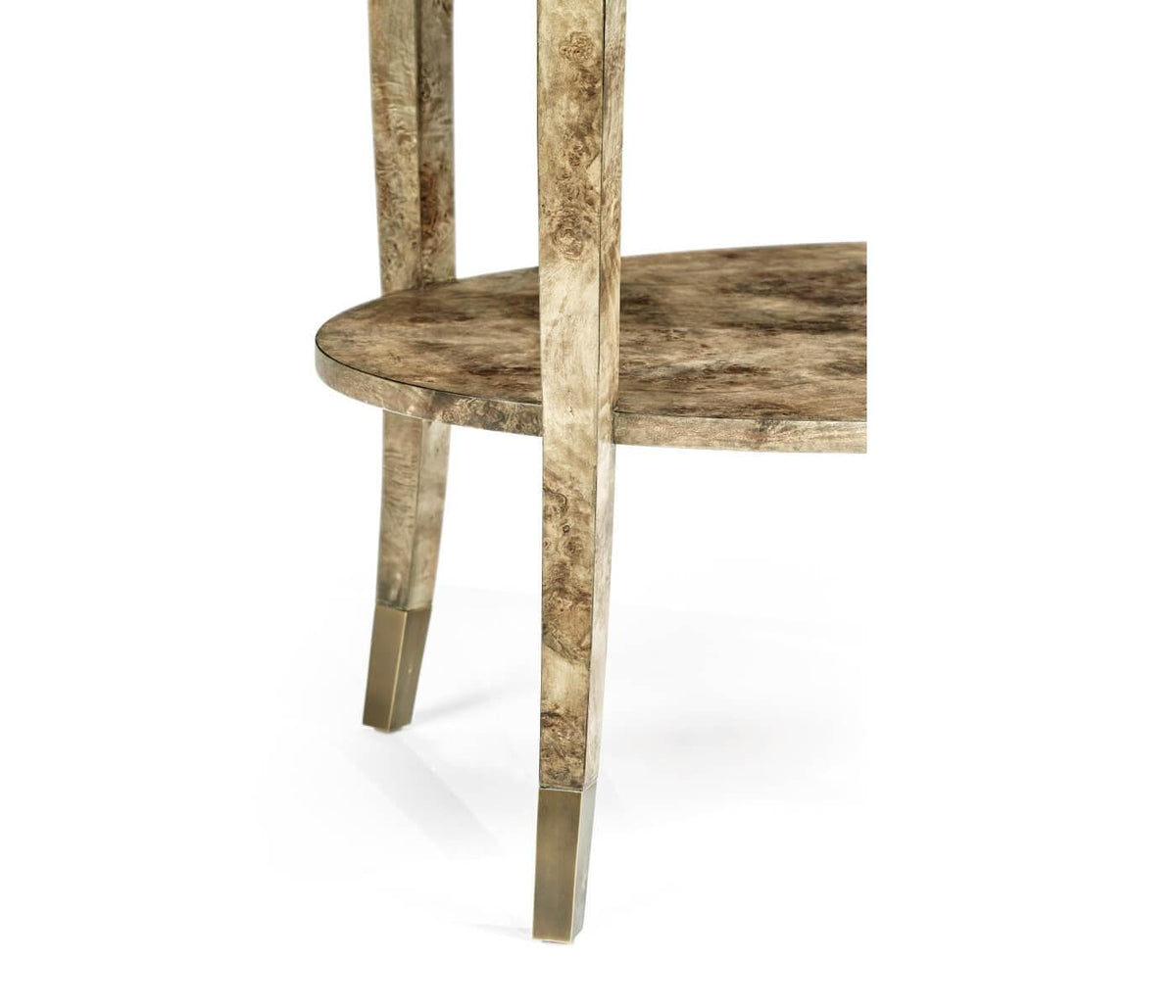 Jonathan Charles Golden Amber Oval Bedside Table.