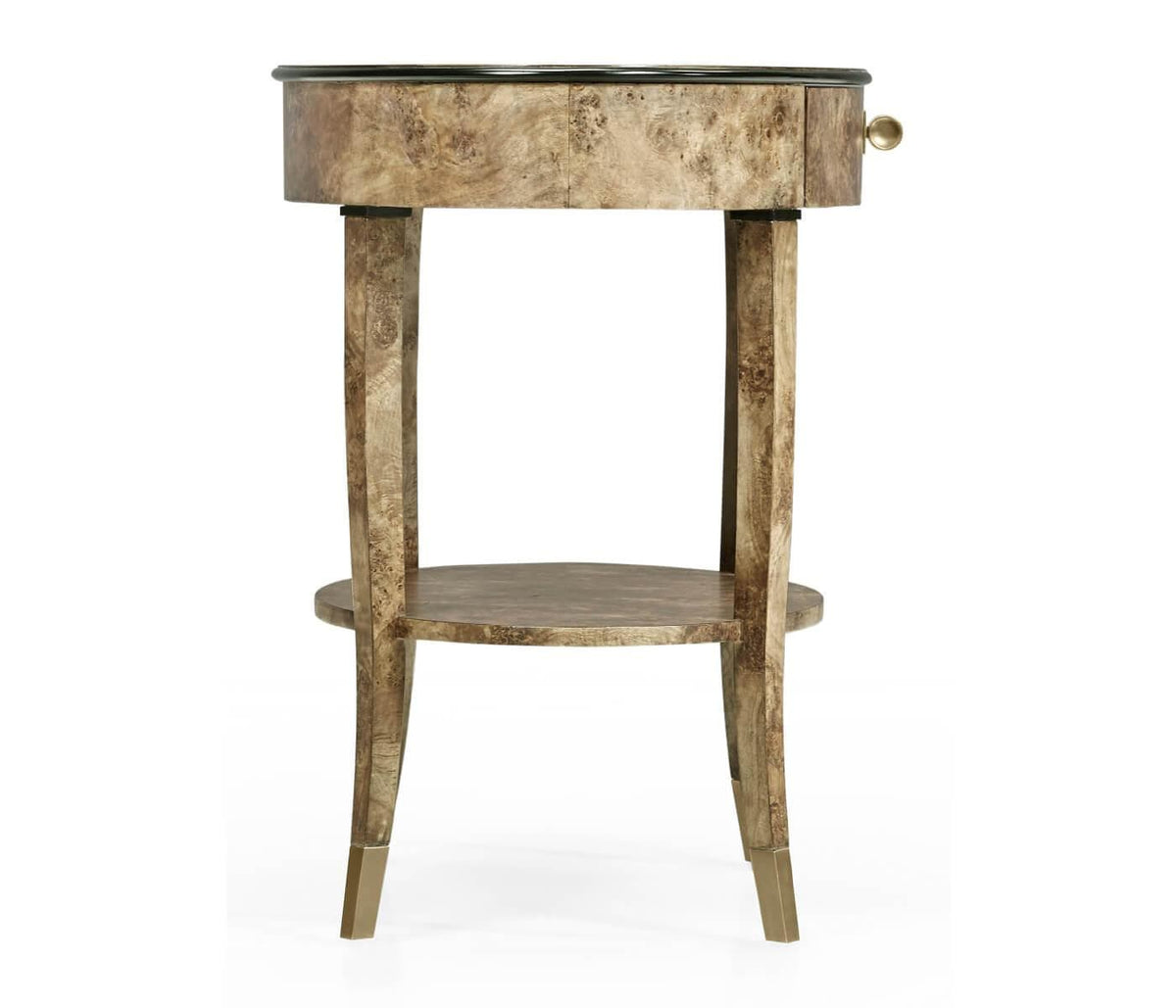 Jonathan Charles Golden Amber Oval Bedside Table.