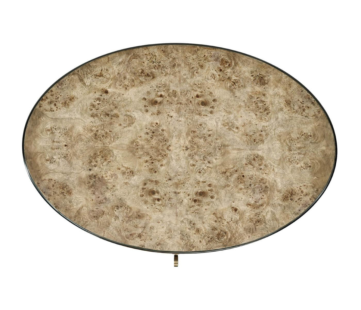 Jonathan Charles Golden Amber Oval Bedside Table.