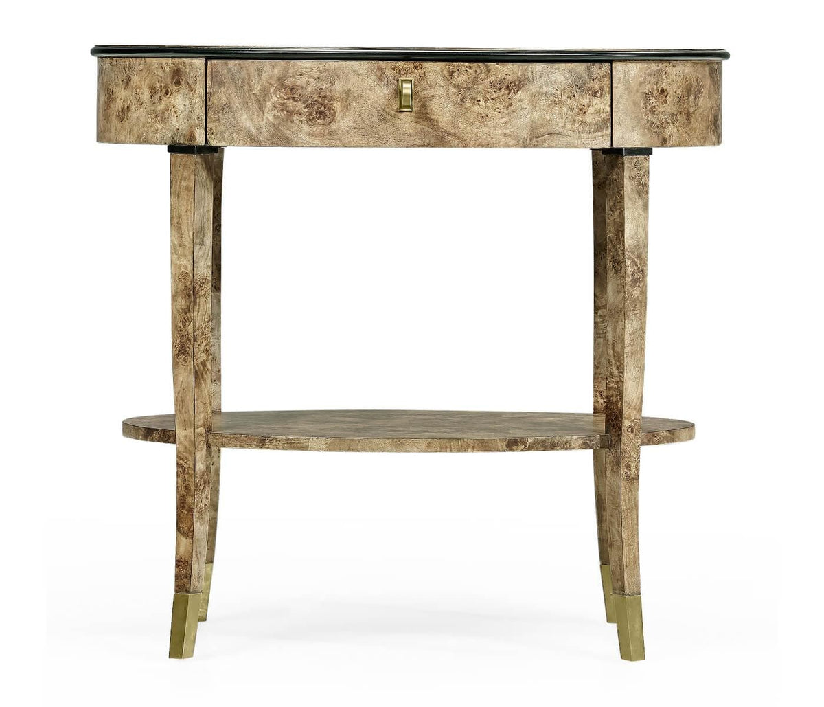 Jonathan Charles Golden Amber Oval Bedside Table.