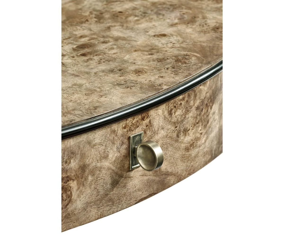 Jonathan Charles Golden Amber Oval Bedside Table.