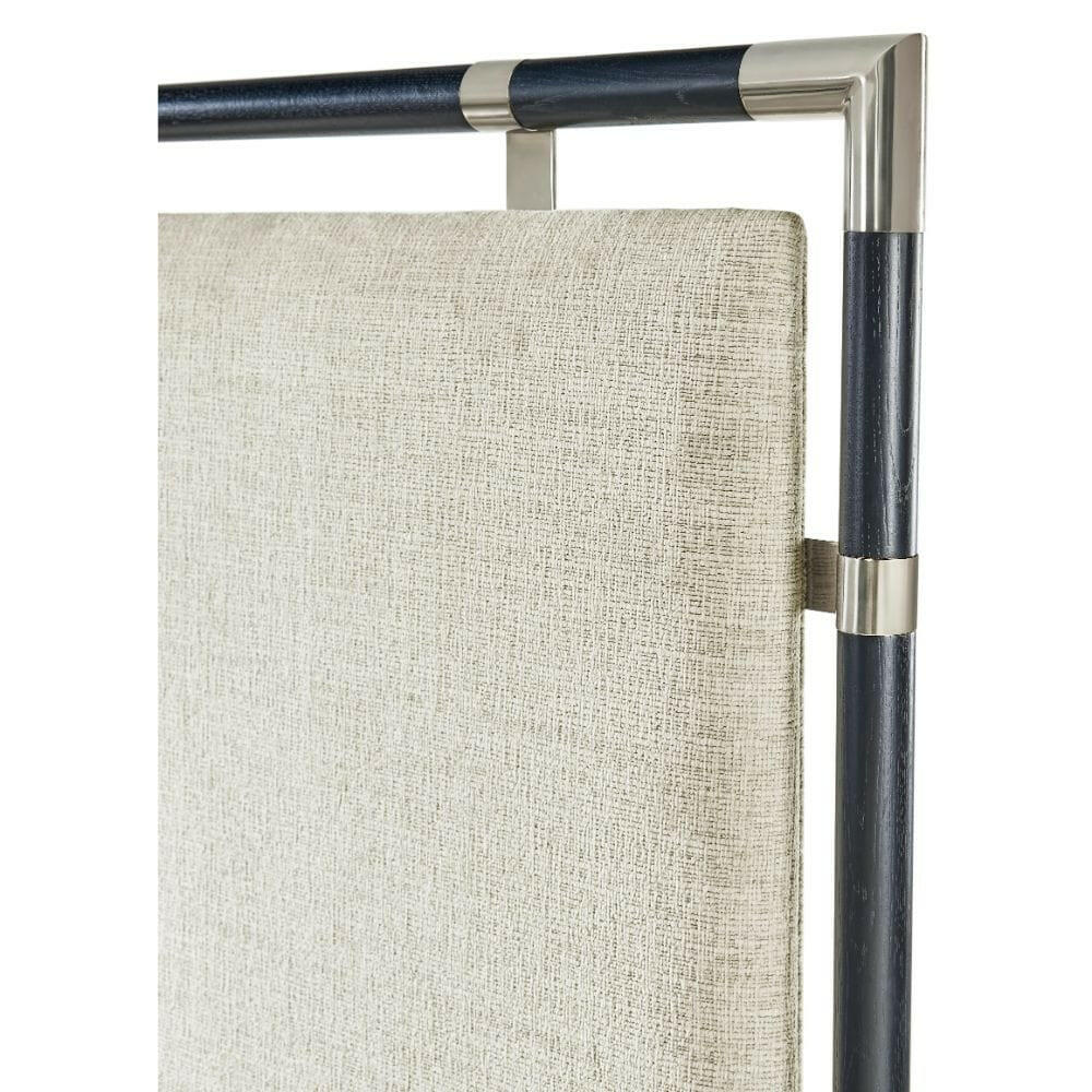 Jonathan Charles King Bed Frame Military in Oak - Shambala Fabric.