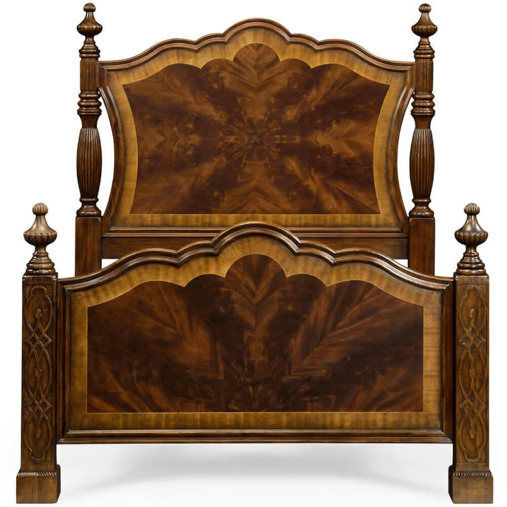 Jonathan Charles King Four Poster Bed Chippendale in Mahogany.