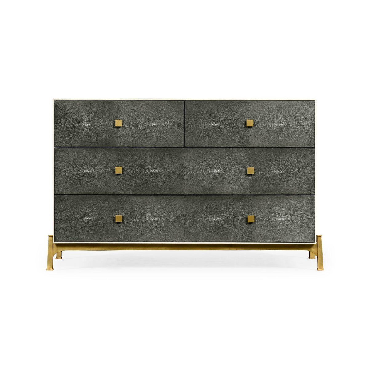 Jonathan Charles Large Chest of Drawers 1930s in Anthracite Shagreen - Gilded.