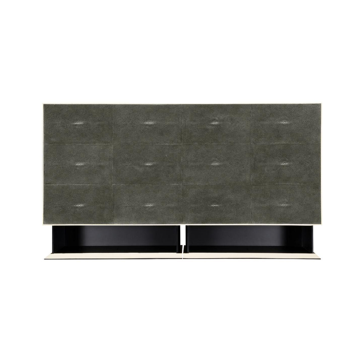 Jonathan Charles Large Chest of Drawers 1930s in Anthracite Shagreen - Gilded.