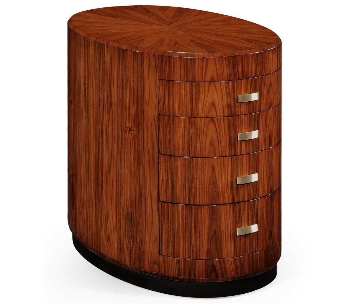 Jonathan Charles Oval Chest of Drawers with Brass Handles (high Lustre).