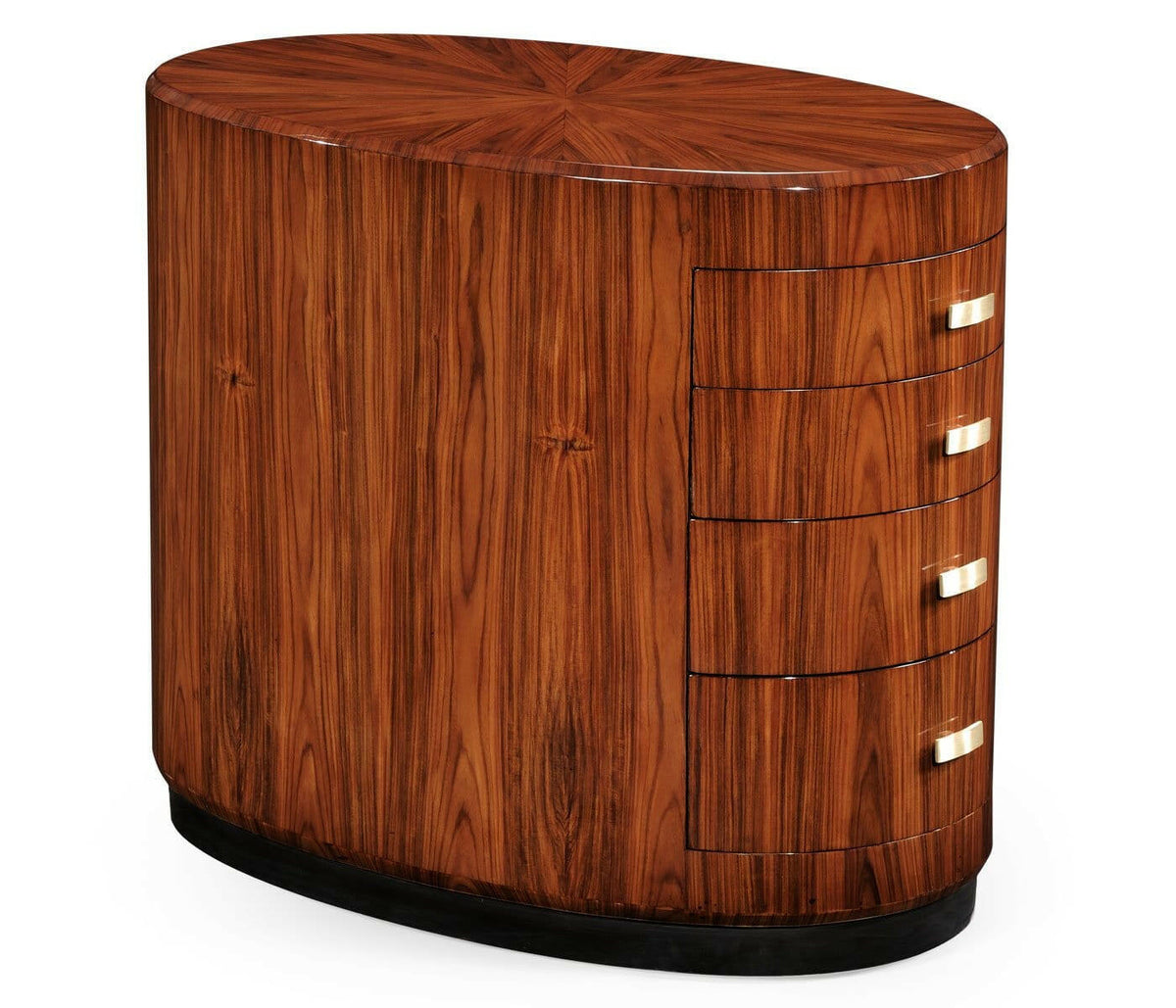 Jonathan Charles Oval Chest of Drawers with Brass Handles (high Lustre).