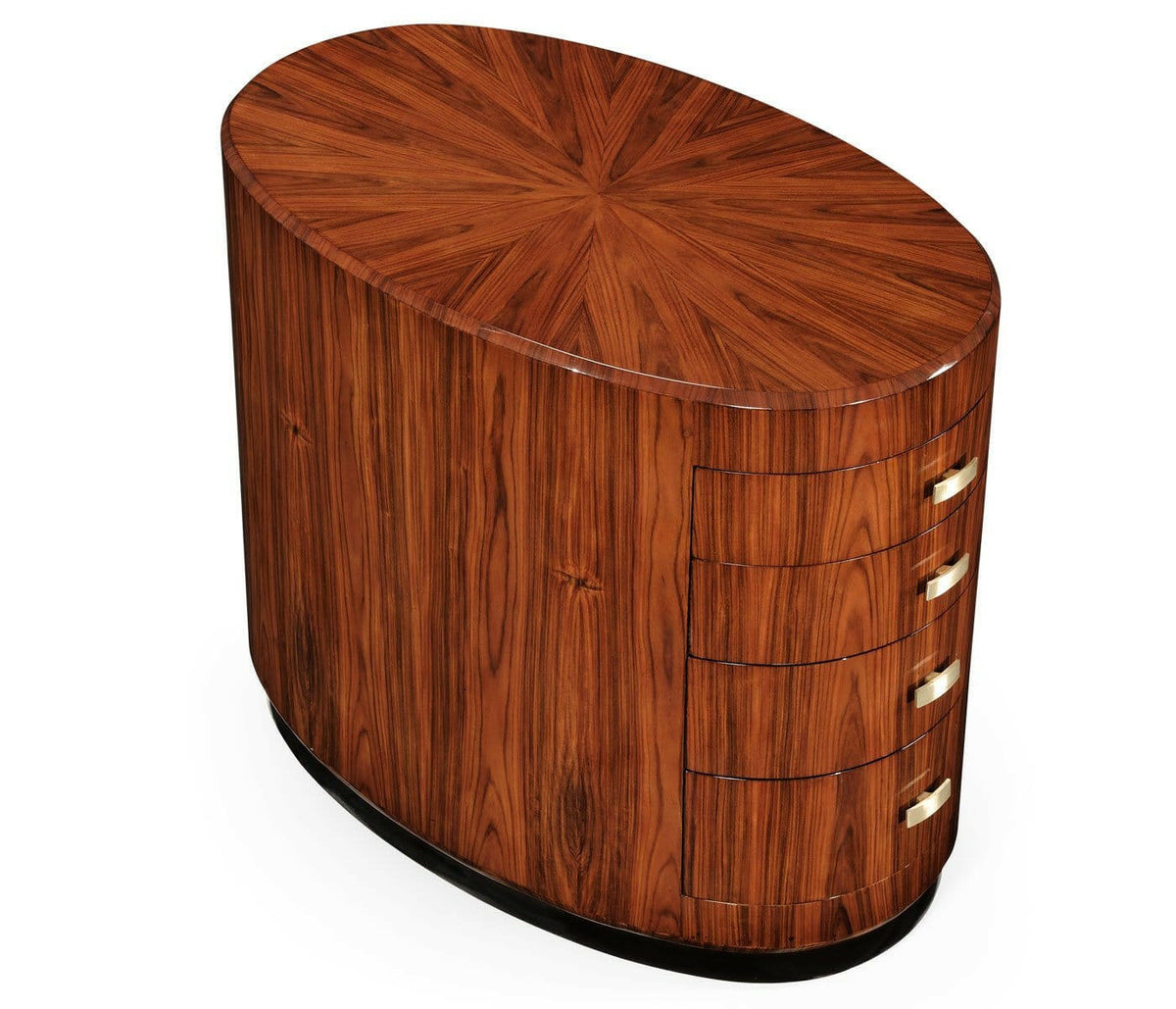 Jonathan Charles Oval Chest of Drawers with Brass Handles (high Lustre).