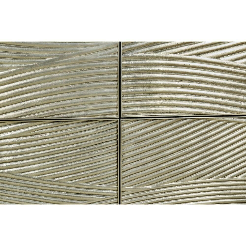 Jonathan Charles Ripple Texture Cast Metal Dresser.