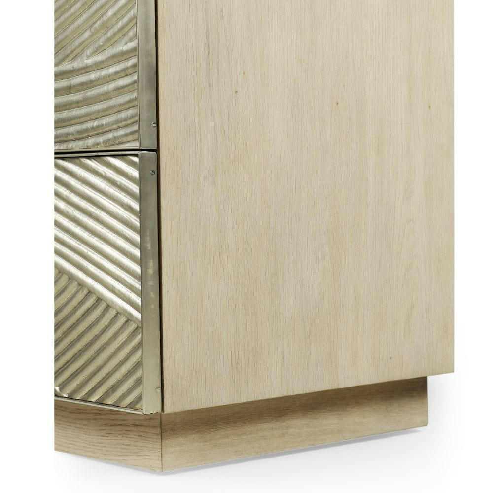Jonathan Charles Ripple Texture Cast Metal Dresser.