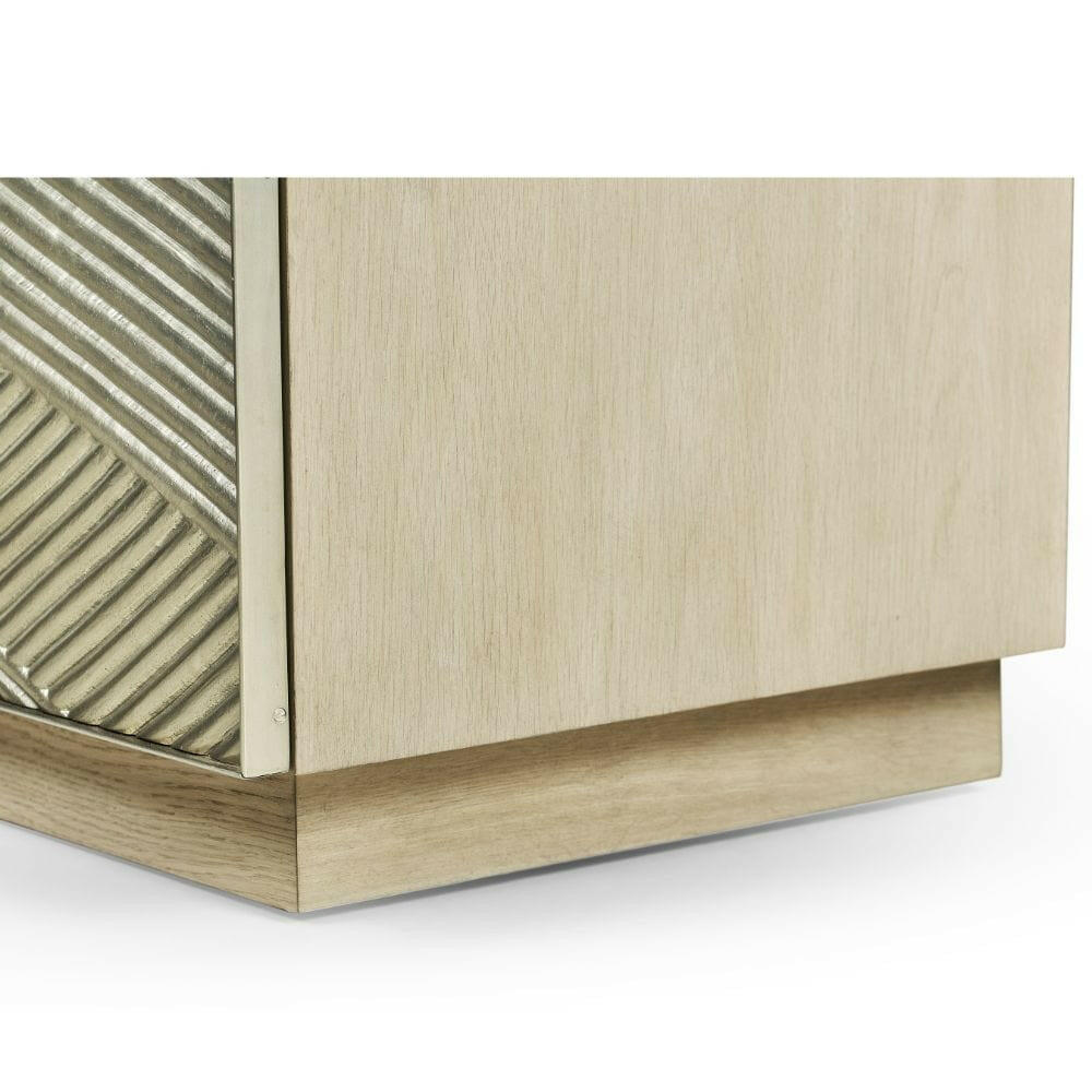 Jonathan Charles Ripple Texture Cast Metal Dresser.