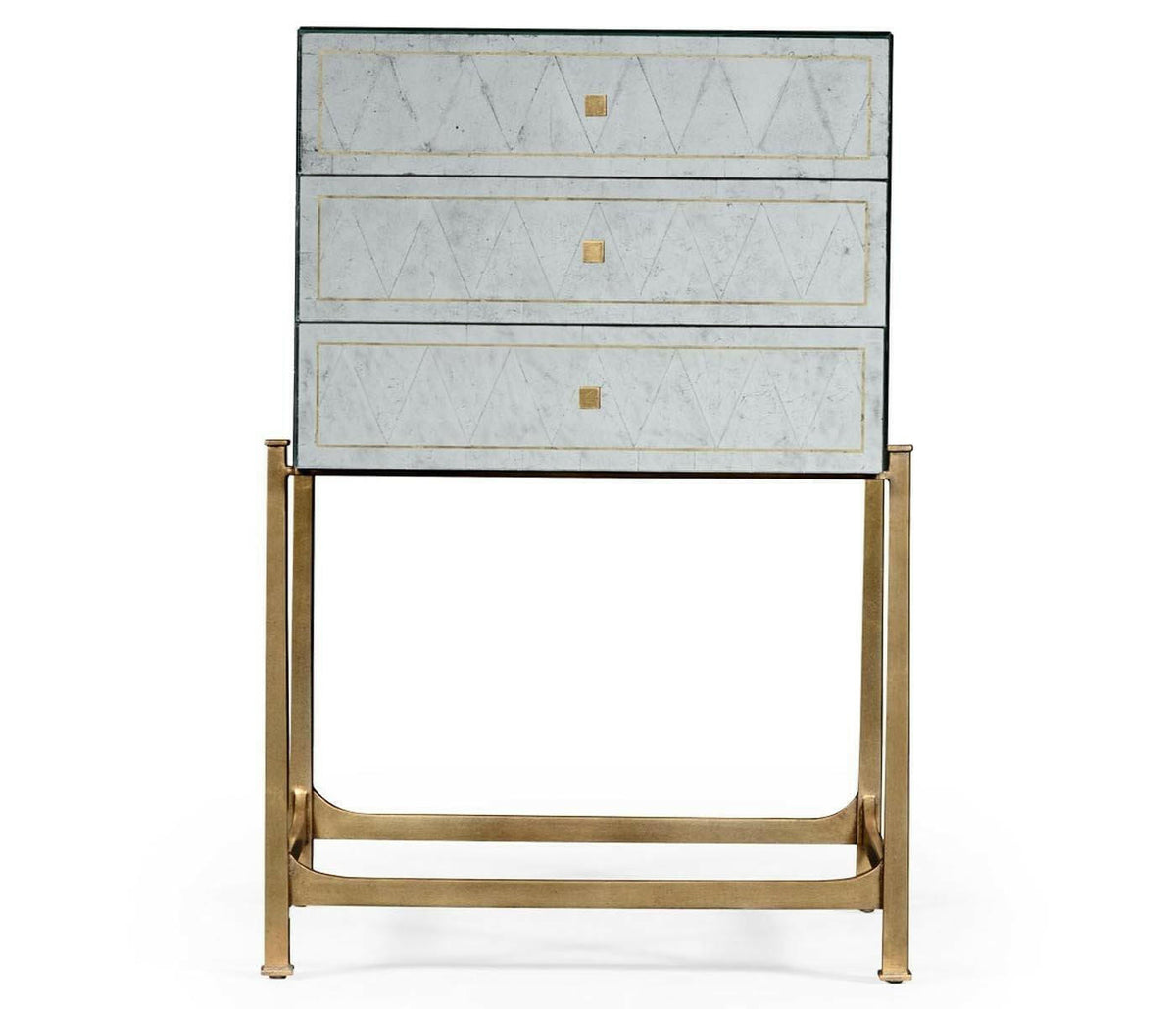 Jonathan Charles Small Chest of Drawers 1930s in Eglomise - Gilded.