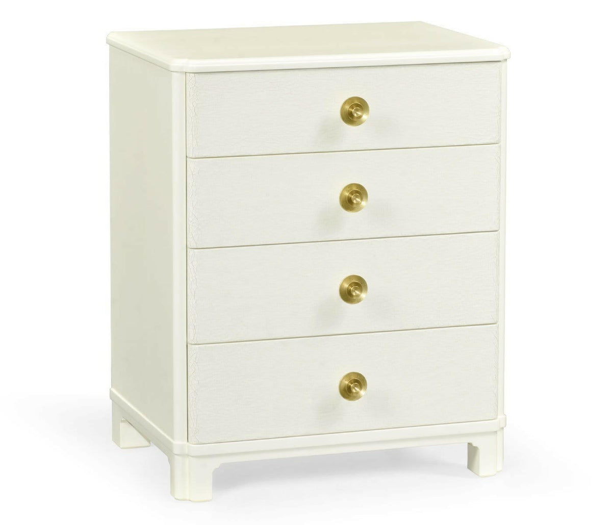 Jonathan Charles Small Chest of Four Drawers Crackle Ceramic Lacquer.