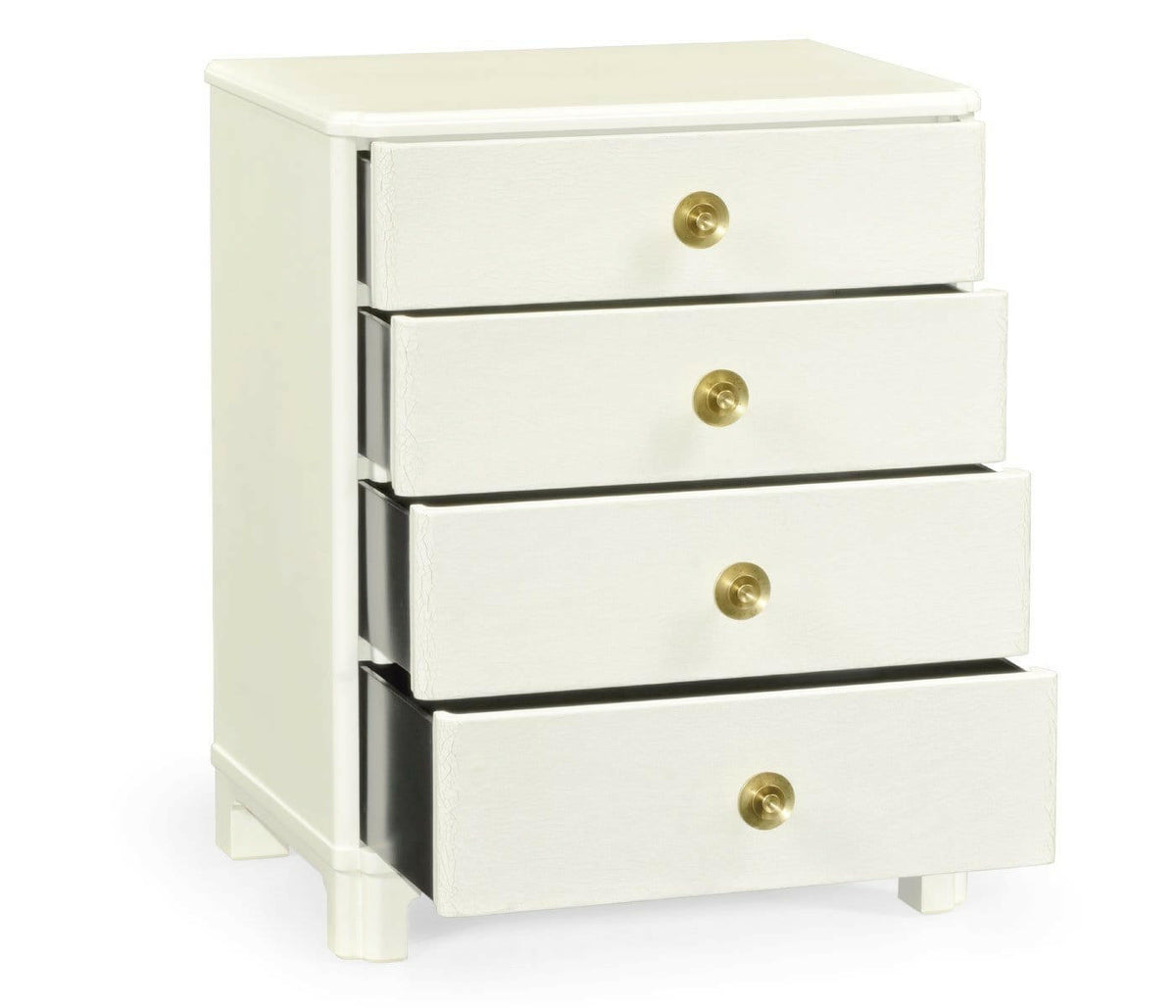 Jonathan Charles Small Chest of Four Drawers Crackle Ceramic Lacquer.