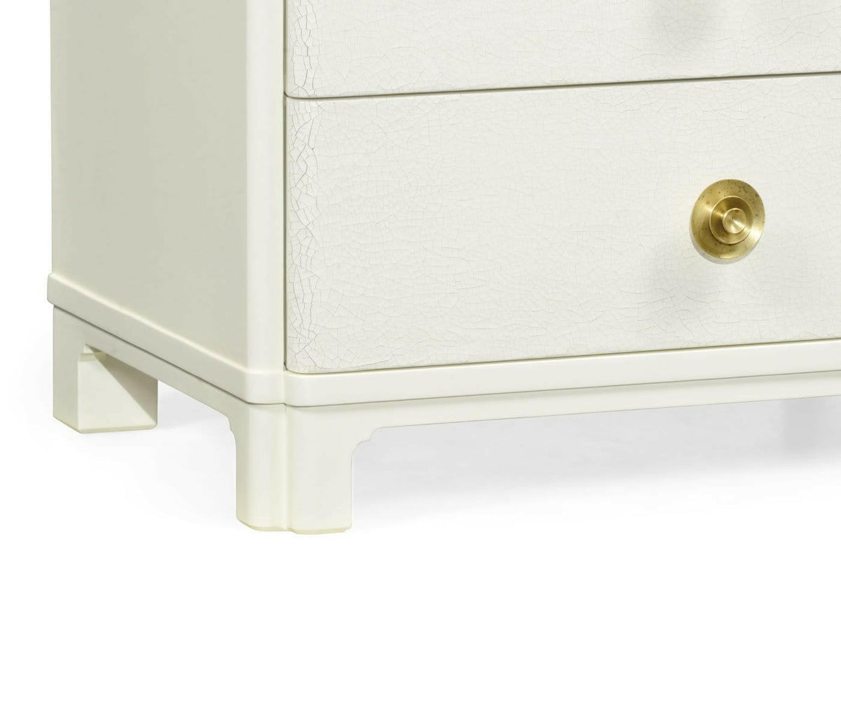 Jonathan Charles Small Chest of Four Drawers Crackle Ceramic Lacquer.