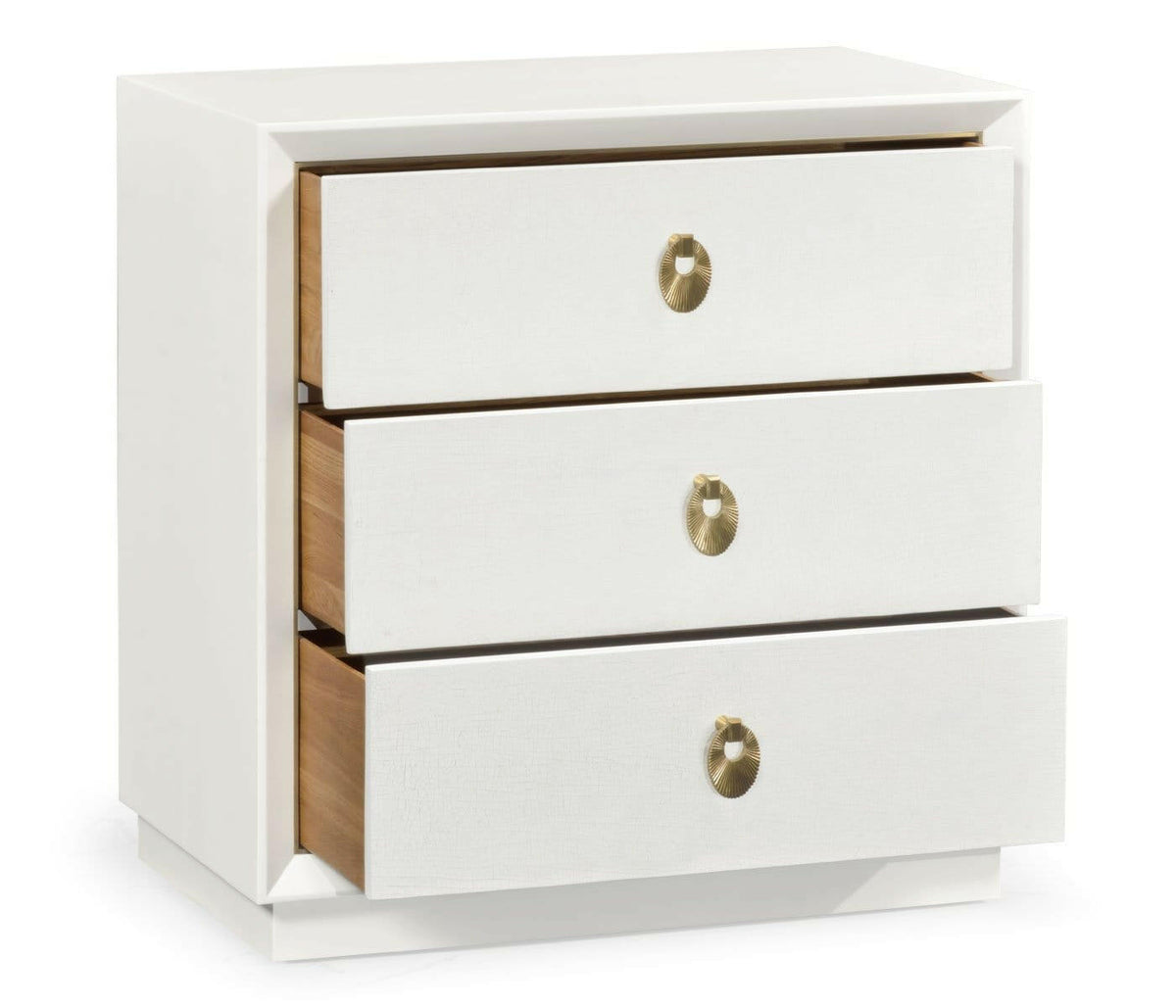 Jonathan Charles Small Chest of Three Drawers Crackle Ceramic Lacquer.