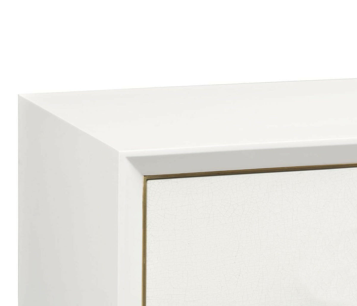 Jonathan Charles Small Chest of Three Drawers Crackle Ceramic Lacquer.