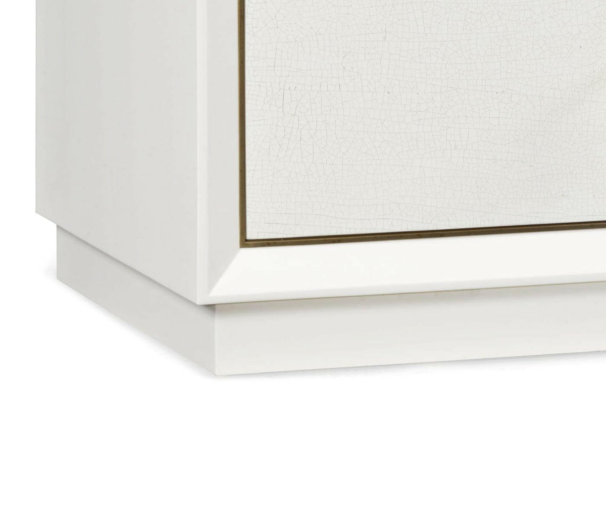 Jonathan Charles Small Chest of Three Drawers Crackle Ceramic Lacquer.