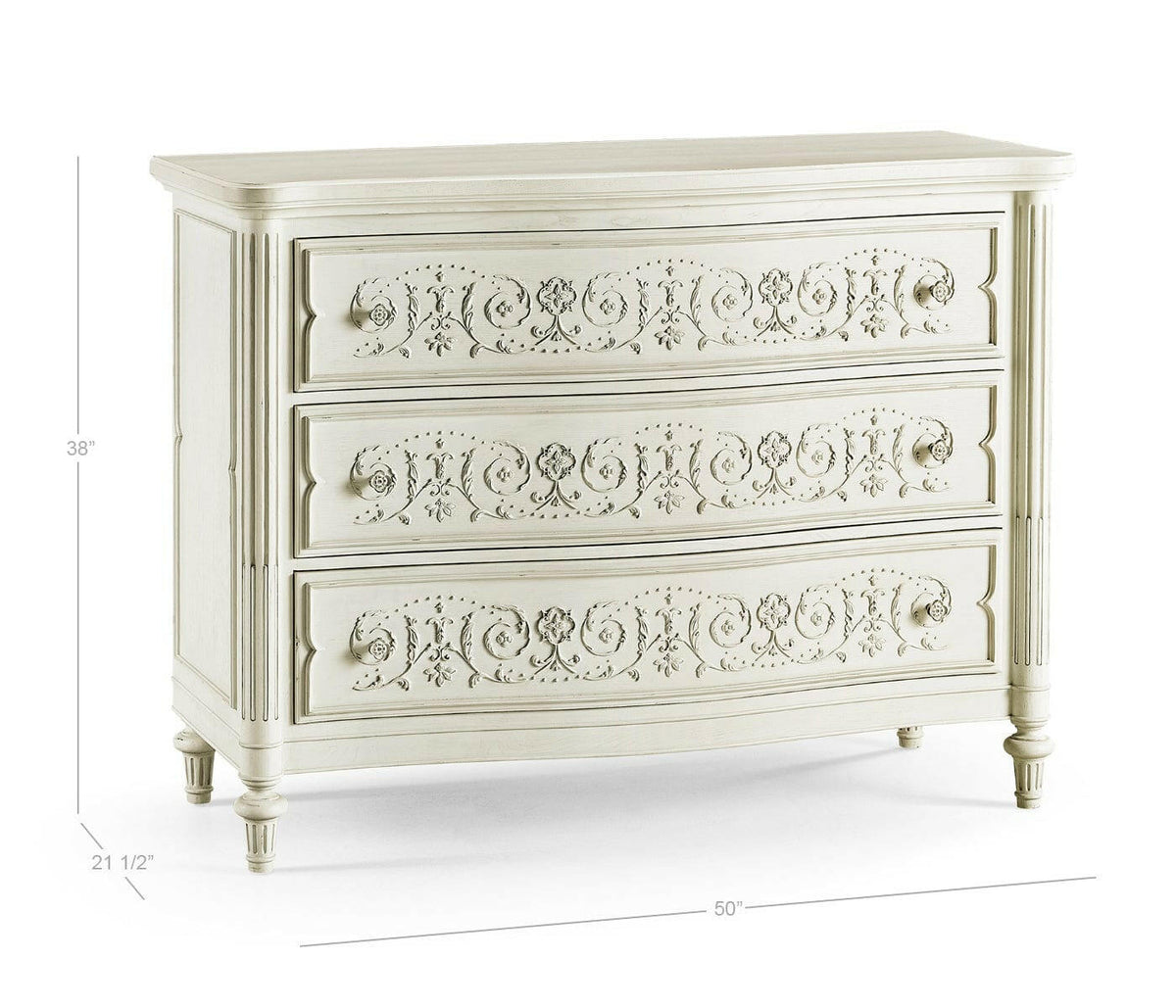 Jonathan Charles Stratus Chest of Drawers in White.