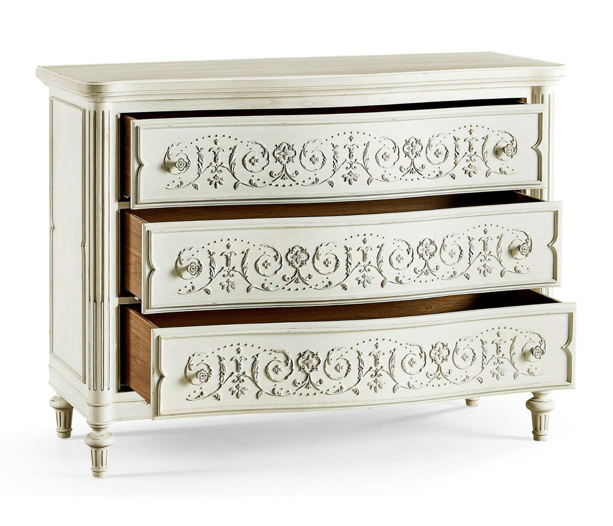 Jonathan Charles Stratus Chest of Drawers in White.