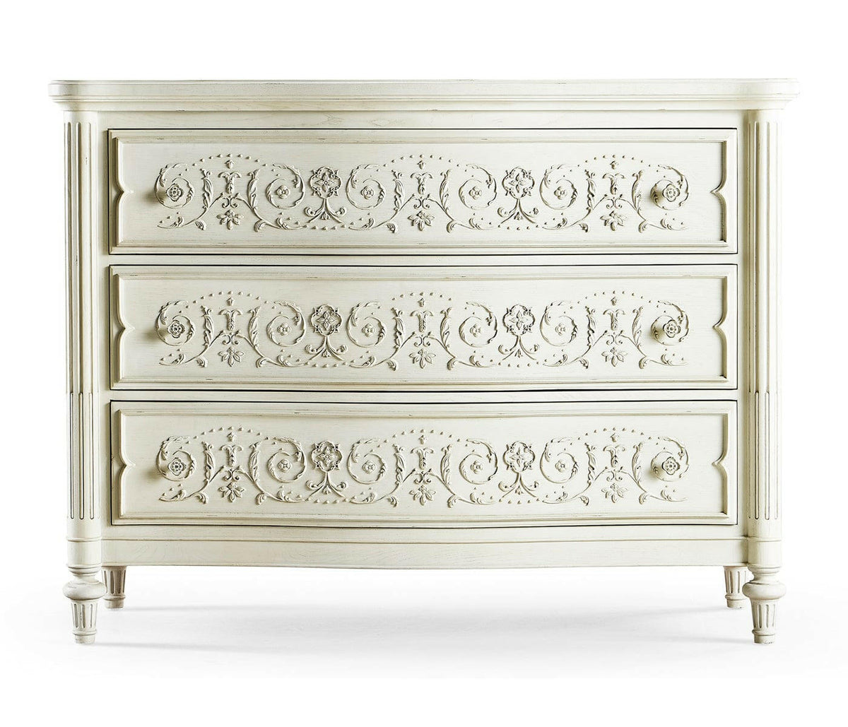 Jonathan Charles Stratus Chest of Drawers in White.
