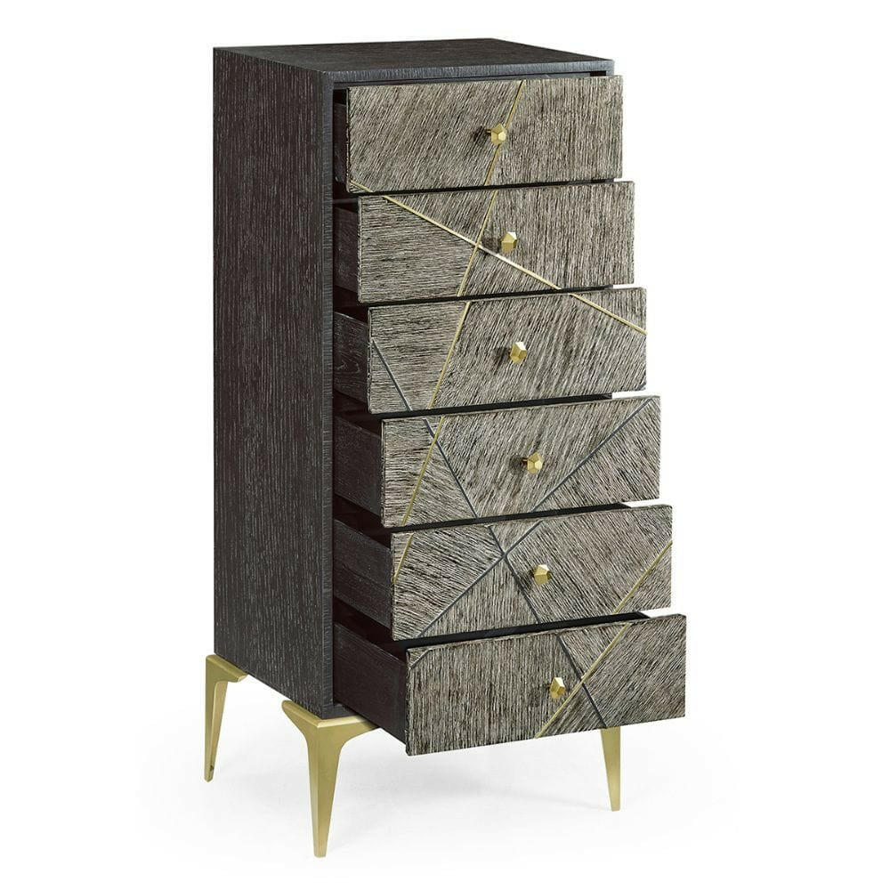 Jonathan Charles Tall Chest of Drawers Transitional - Dark French Oak.