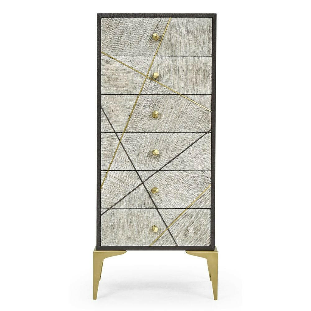 Jonathan Charles Tall Chest of Drawers Transitional - Light French Oak.