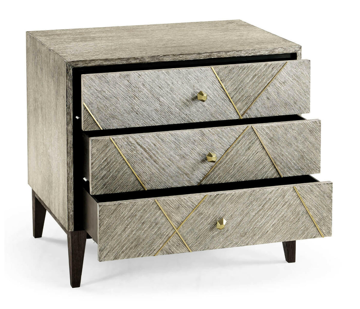 Jonathan Charles Transitional Bedside Chest of Drawers - Dark French Oak.