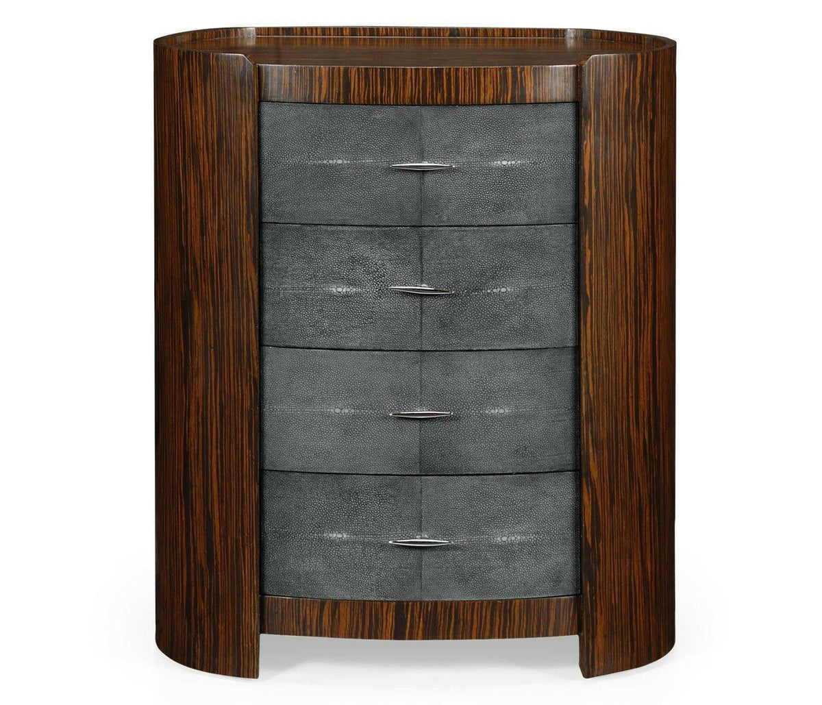 Jonathan Charles Wide Oval Bedside Chest Shagreen.
