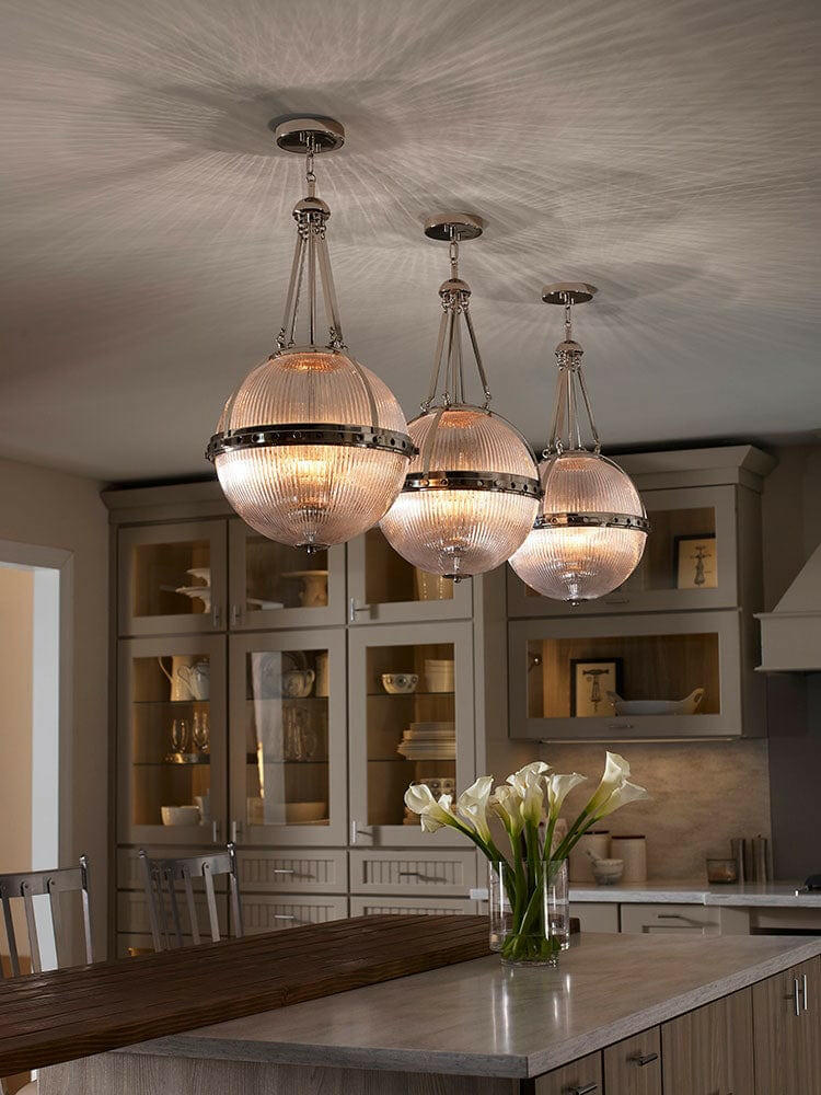 Aster 3 Light Pendant – Polished Nickel.