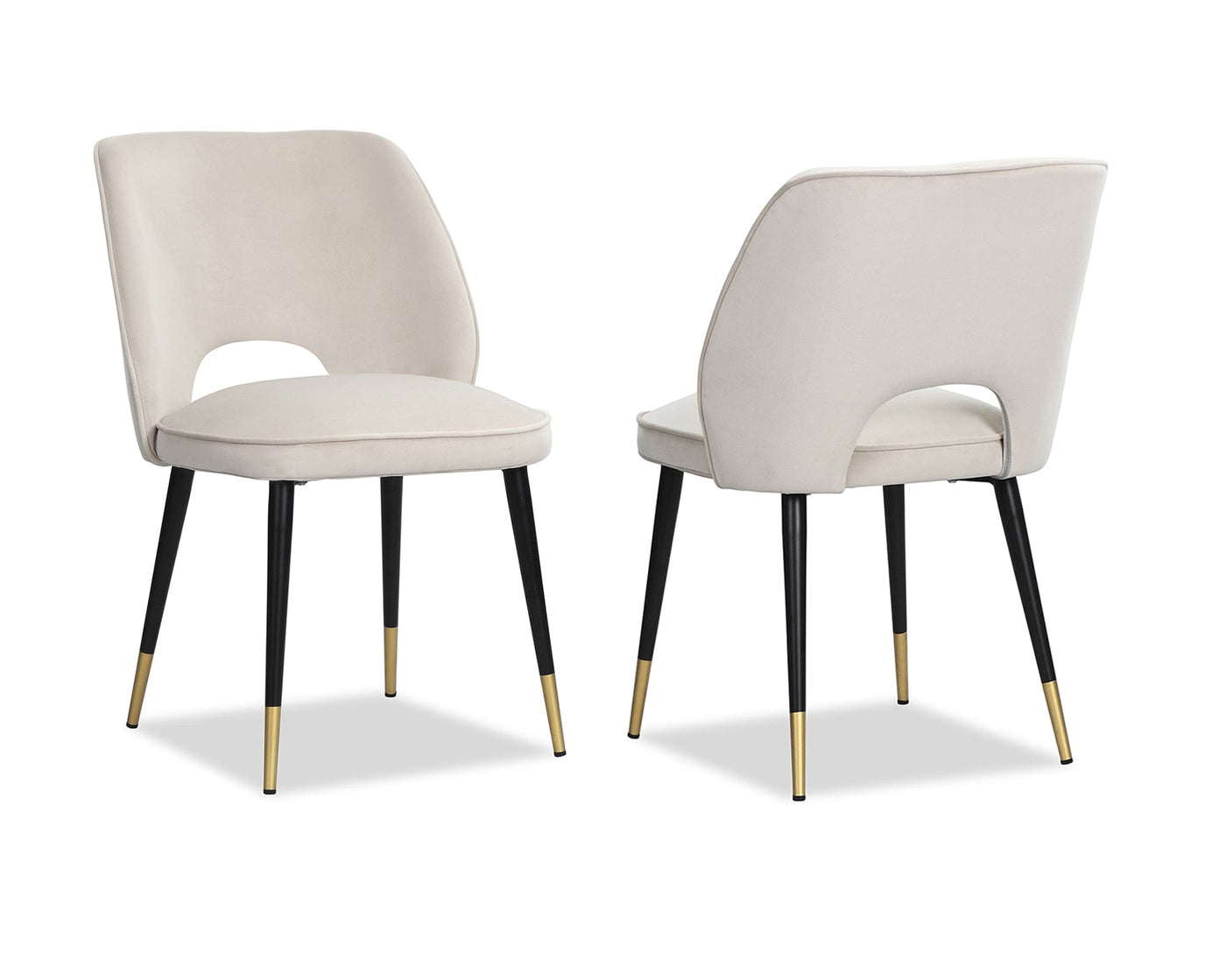 Liang & Eimil Dining Jagger Dining Chair - Kaster II Pebble Velvet (set of 2) House of Isabella UK