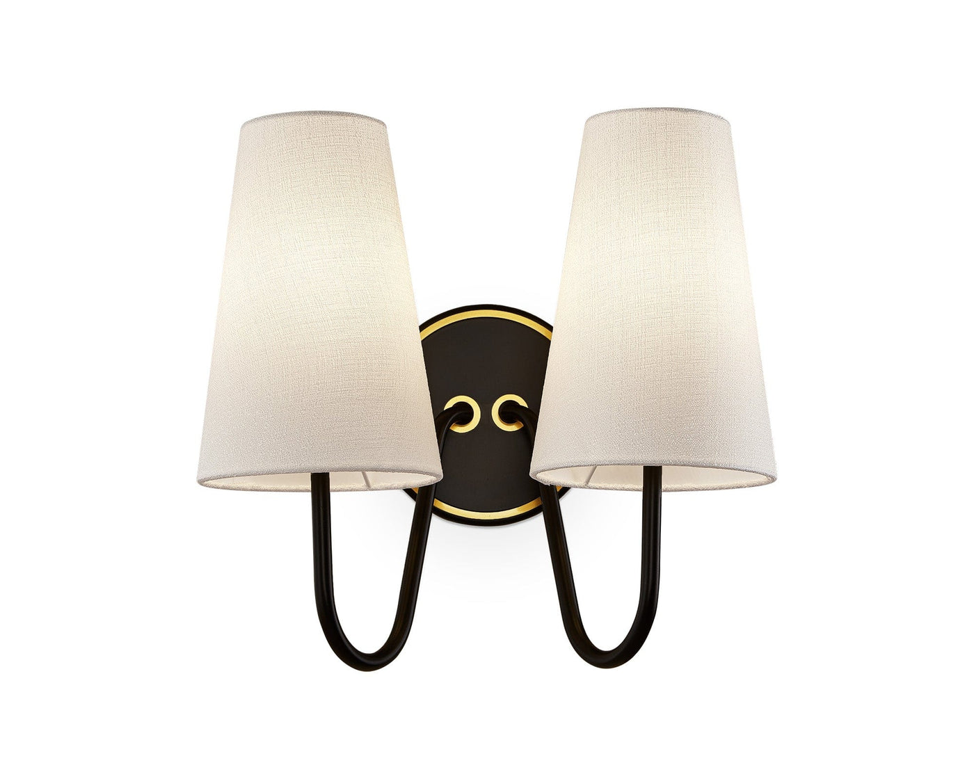 Liang & Eimil Lighting Gildan Wall Light - White, Black & Brass House of Isabella UK