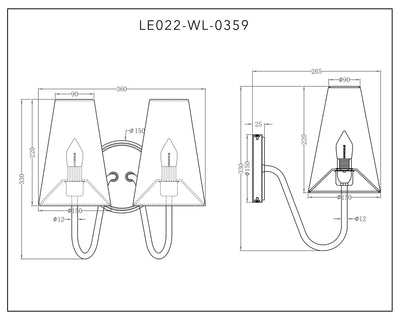 Liang & Eimil Lighting Gildan Wall Light - White, Black & Brass House of Isabella UK