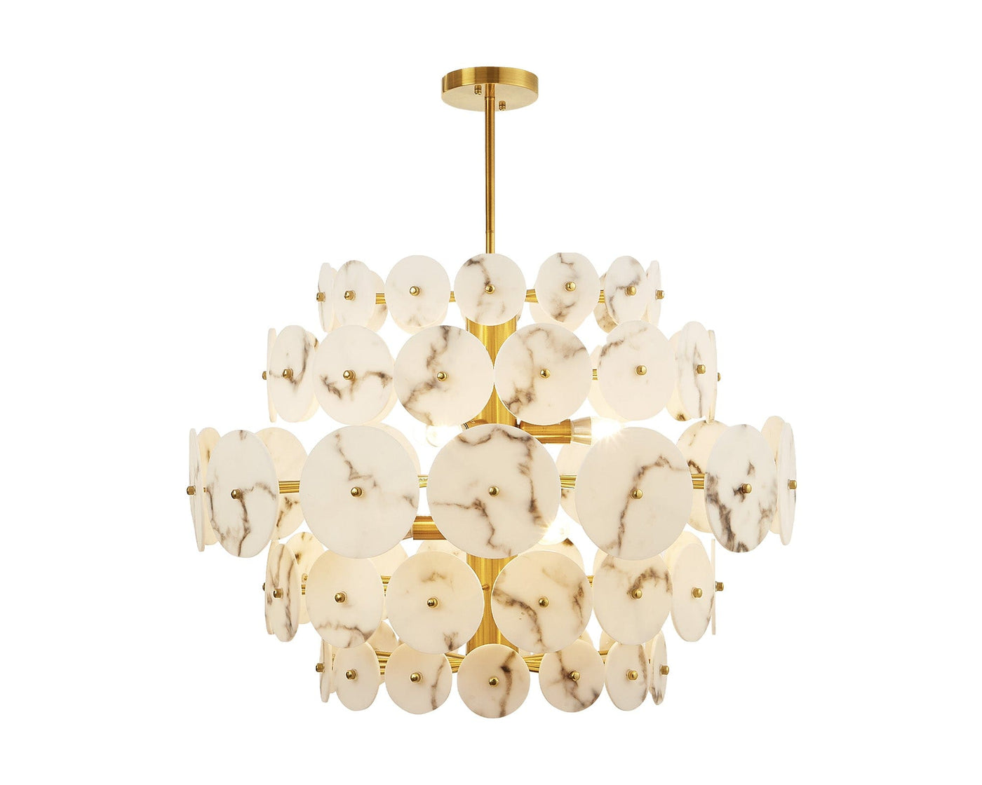 Liang & Eimil Lighting Momo Chandelier - Antique Brass & Alabaster House of Isabella UK