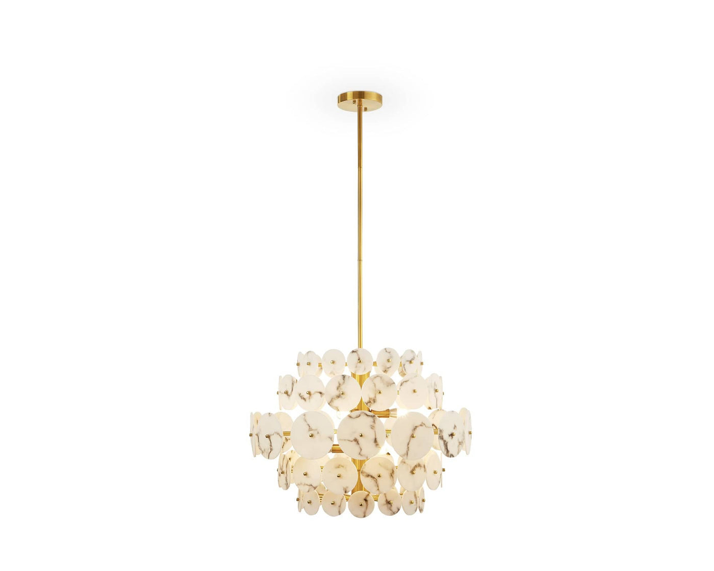 Liang & Eimil Lighting Momo Chandelier - Antique Brass & Alabaster House of Isabella UK