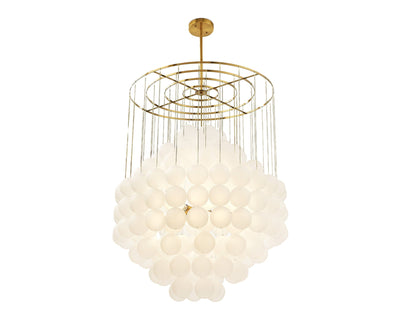 Liang & Eimil Lighting Moon Chandelier - Antique Brushed Brass & Frosted Glass House of Isabella UK