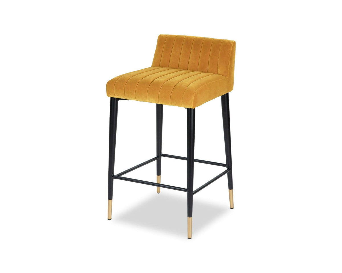 Coltrane Counter Stool - Gainsborough Ochre Velvet | OUTLET.