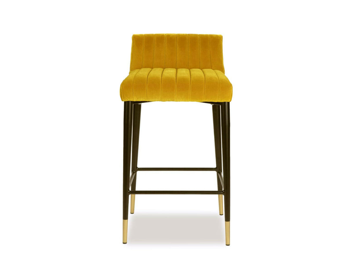 Coltrane Counter Stool - Gainsborough Ochre Velvet | OUTLET.