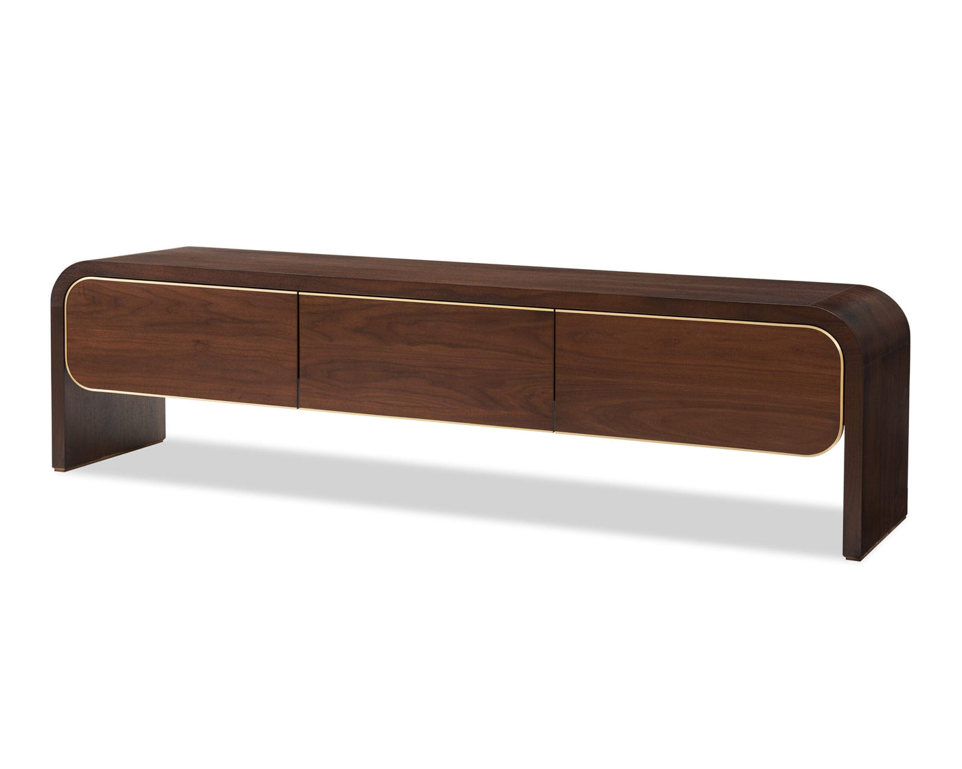 Liang & Eimil Living Walter Media Sideboard - Natural Walnut & Brass House of Isabella UK