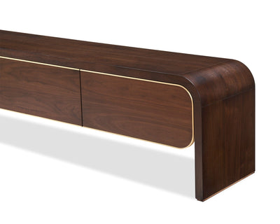 Liang & Eimil Living Walter Media Sideboard - Natural Walnut & Brass House of Isabella UK