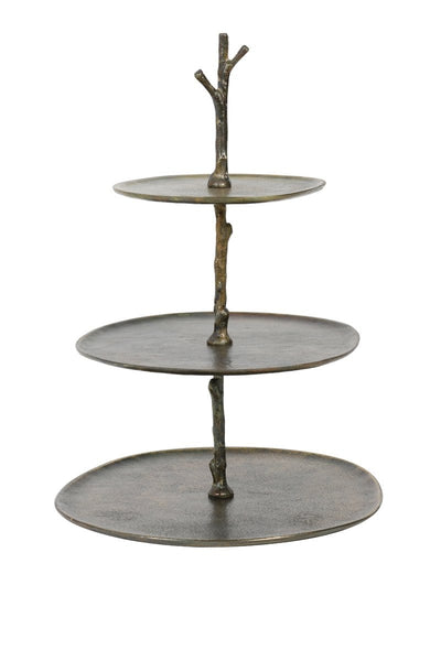 Light & Living Accessories Pack of 2 x Stand 3 layer 35x31x45 cm TRESA antique bronze House of Isabella UK