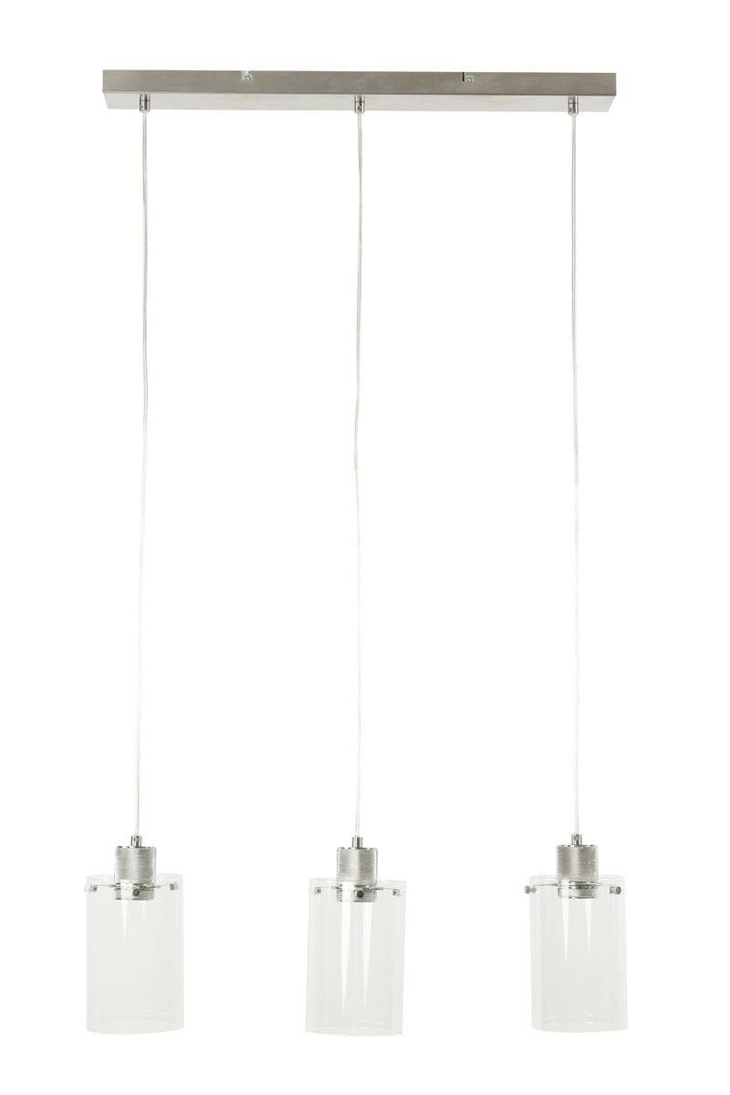 Light & Living Lighting Hanging lamp 3L 65x12x18,5 cm VANCOUVER nic. sat.-glass House of Isabella UK