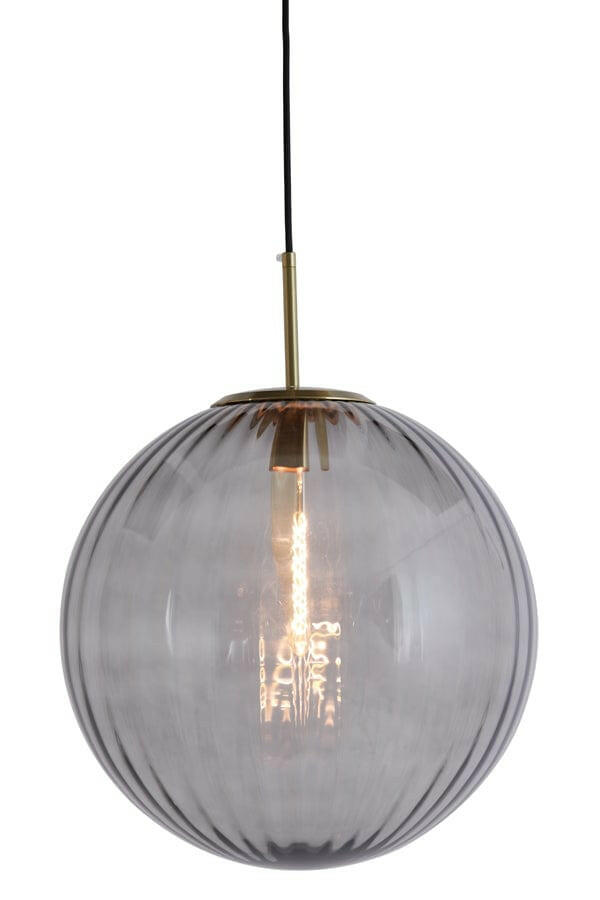 Light & Living Lighting Hanging lamp 48 cm MAGDALA glass light grey+gold House of Isabella UK